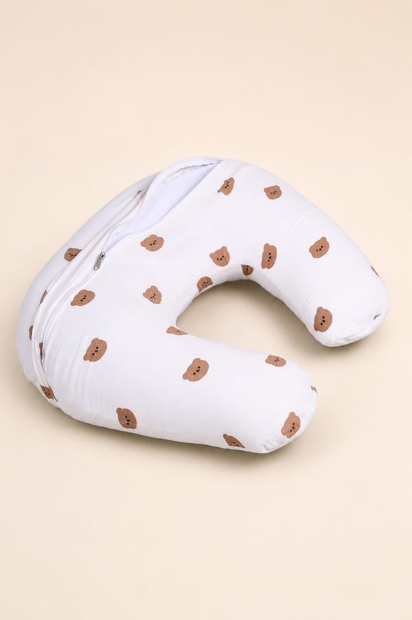 Feeding Pillow, muslin, handcrafted in Kerala – front view