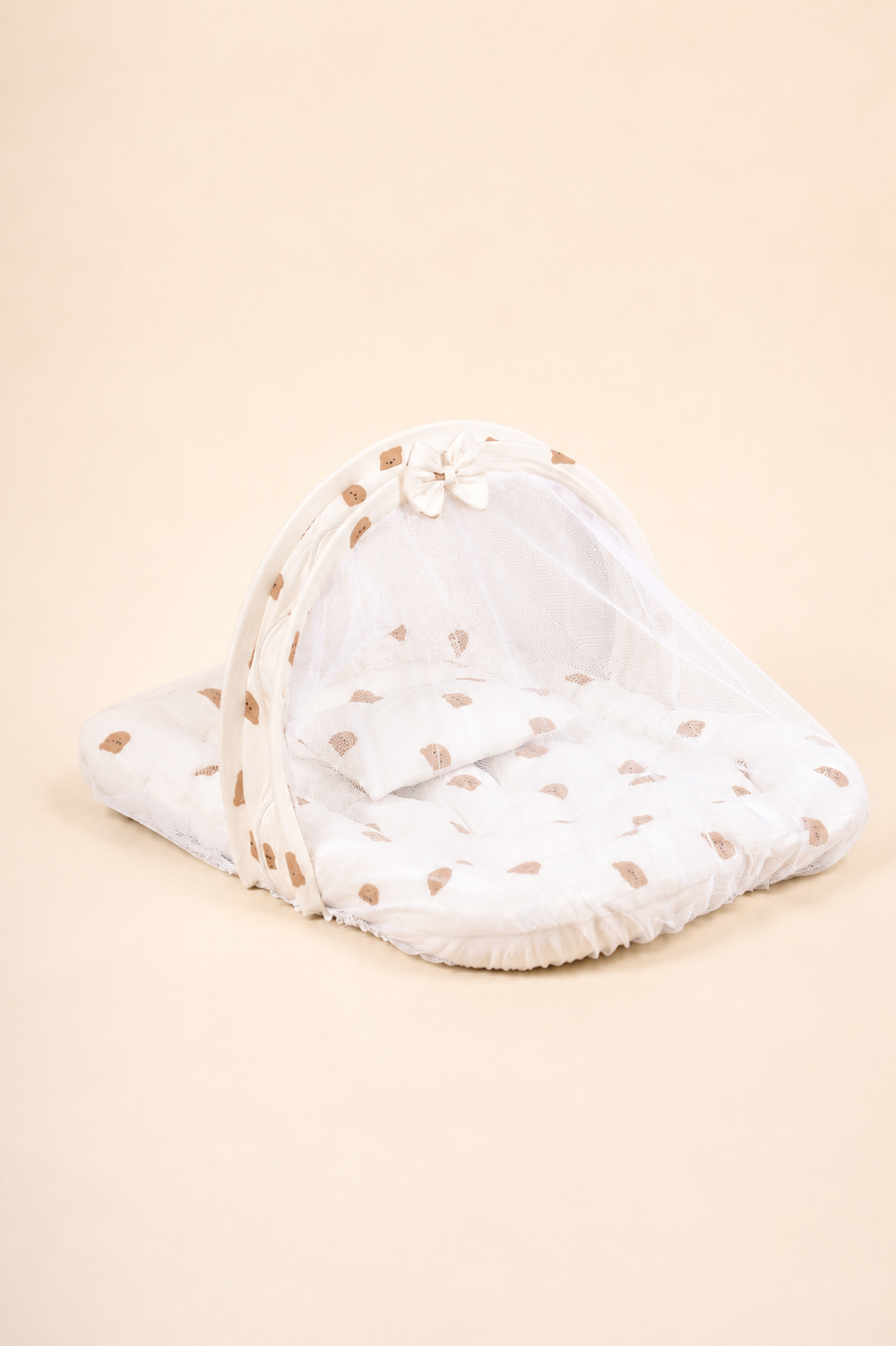 Flat Bed, muslin, handcrafted in Kerala – front view